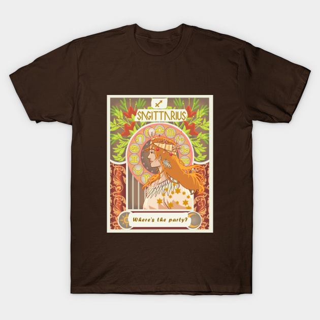 Sagittarius e o Zodiaco T-Shirt by Artswarehouse